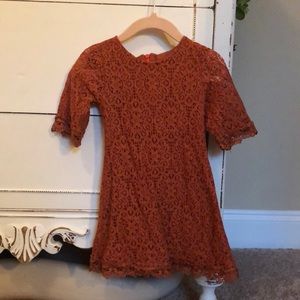 Burnt Orange Lace Dress